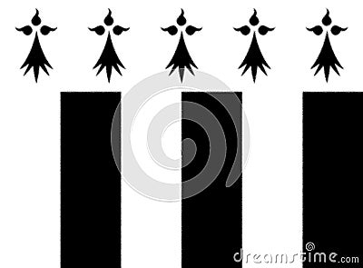 Glossy glass flag of Rennes Brittany Stock Photo